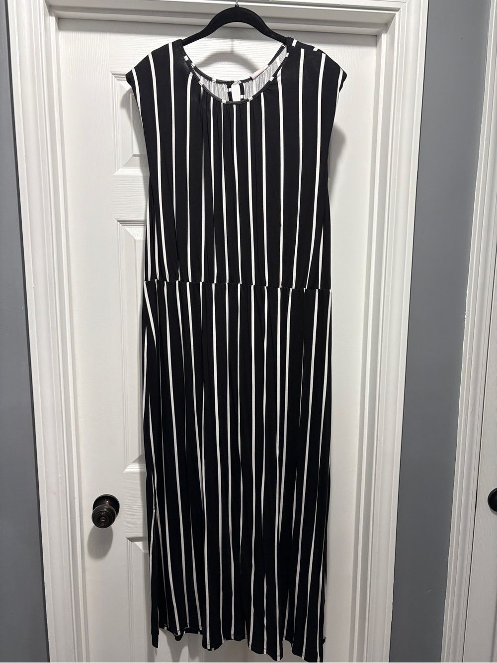 LuLaRoe Black and White Striped Serenity Dress